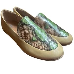 Fit Flop Loafers 10 Lena Tan Snake Leather